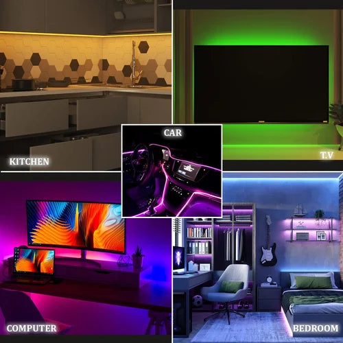 napravite izuzetnu atmosferu sa led rgb trakom za tv.Menjajte boju koju zelite i osvetlite zid iza televizora.