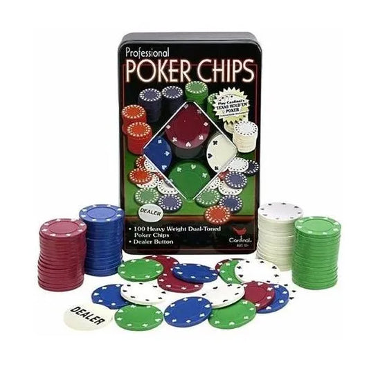 Set sa zetonima za poker,za prave poker igrace.Set od sto zetona u metalnoj kutiji i dealer zetonom